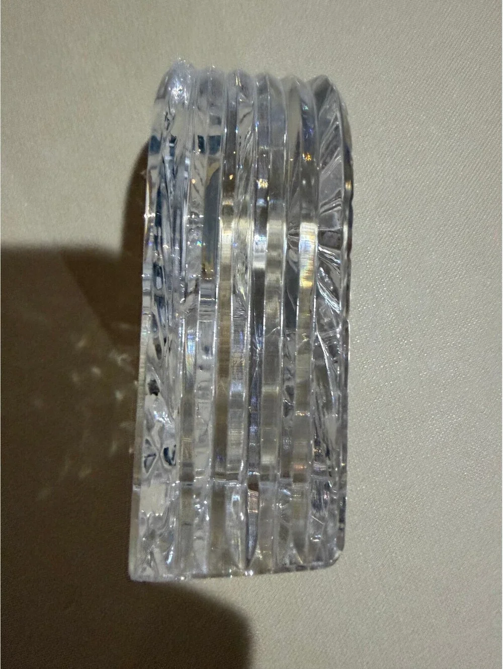 Vintage Waterford Crystal Desk Clock Quartz Mantel Clock Arch Paperweight